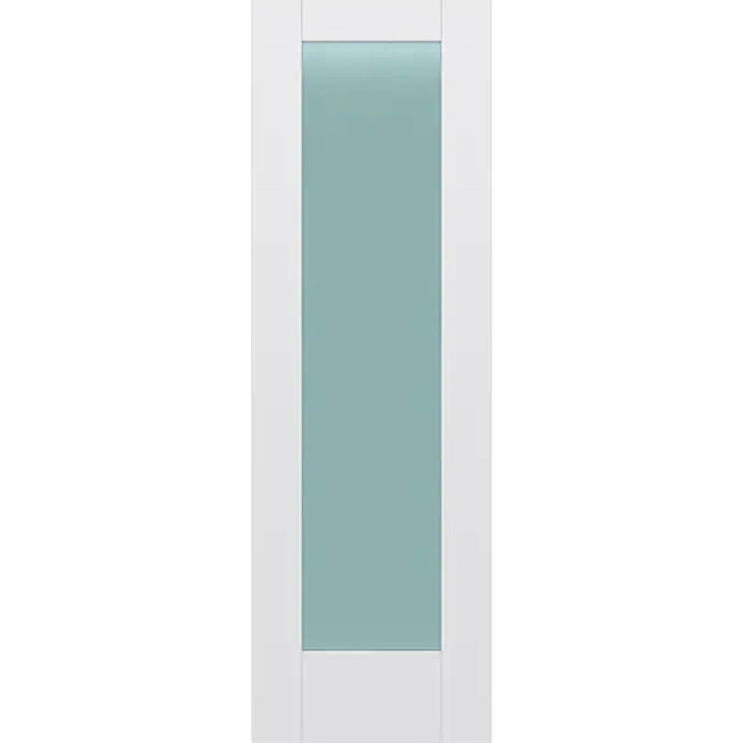 Frosted Glass 26-inch x 80-inch x 1-3/8-inch 1-Panel Interior Door Primed White With Tempered Glass