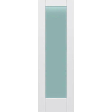 Frosted Glass 26-inch x 80-inch x 1-3/8-inch 1-Panel Interior Door Primed White With Tempered Glass