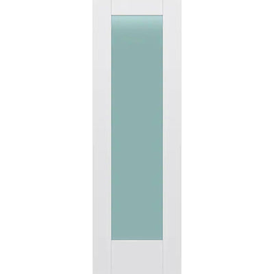 Frosted Glass 26-inch x 80-inch x 1-3/8-inch 1-Panel Interior Door Primed White With Tempered Glass