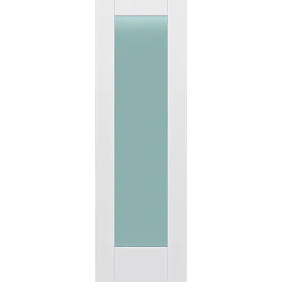 Frosted Glass 26-inch x 80-inch x 1-3/8-inch 1-Panel Interior Door Primed White With Tempered Glass