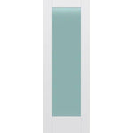 Frosted Glass 28-inch x 80-inch x 1-3/8-inch 1-Panel Interior Door Primed White With Tempered Glass