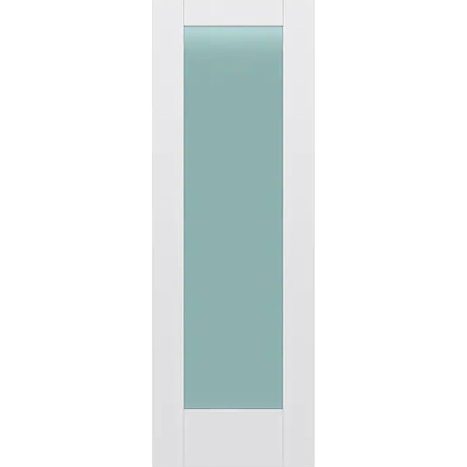Frosted Glass 28-inch x 80-inch x 1-3/8-inch 1-Panel Interior Door Primed White With Tempered Glass