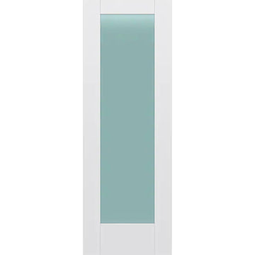 Frosted Glass 28-inch x 80-inch x 1-3/8-inch 1-Panel Interior Door Primed White With Tempered Glass