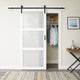 Frosted Glass 36-inch x 80-inch x 1-3/8-inch 3-Panel Interior Door Primed White With Tempered Glass