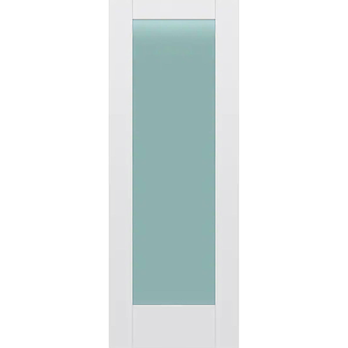 Frosted Glass 28-inch x 80-inch x 1-3/8-inch 1-Panel Interior Door Primed White With Tempered Glass