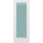 Frosted Glass 28-inch x 80-inch x 1-3/8-inch 1-Panel Interior Door Primed White With Tempered Glass