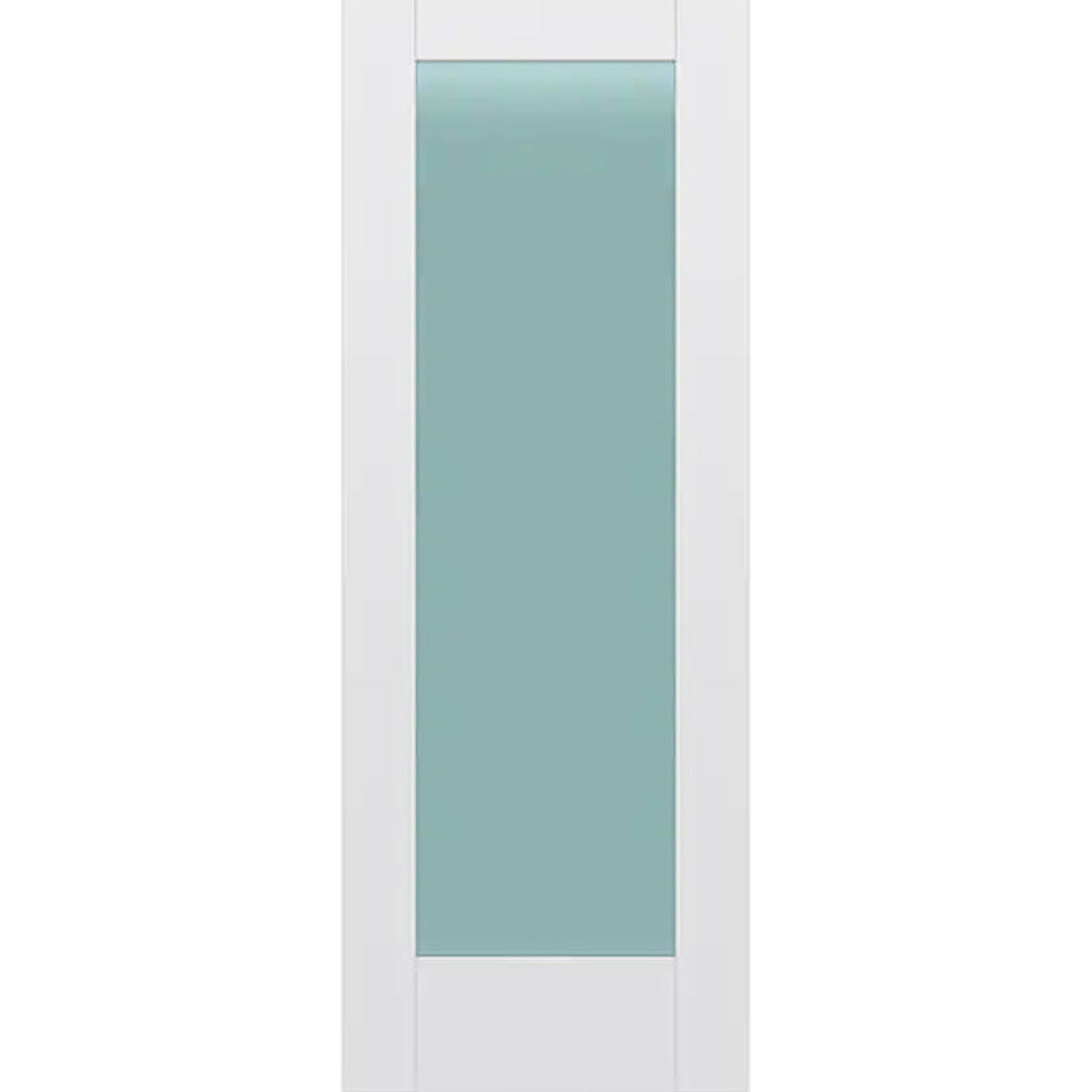 Frosted Glass 28-inch x 80-inch x 1-3/8-inch 1-Panel Interior Door Primed White With Tempered Glass