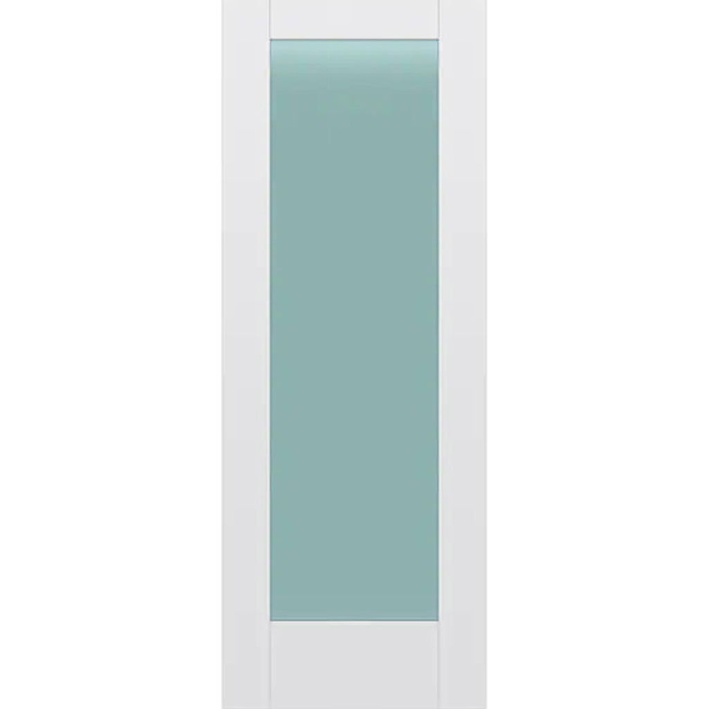 Frosted Glass 30-inch x 80-inch x 1-3/8-inch 1-Panel Interior Door Primed White With Tempered Glass