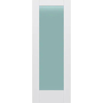 Frosted Glass 30-inch x 80-inch x 1-3/8-inch 1-Panel Interior Door Primed White With Tempered Glass