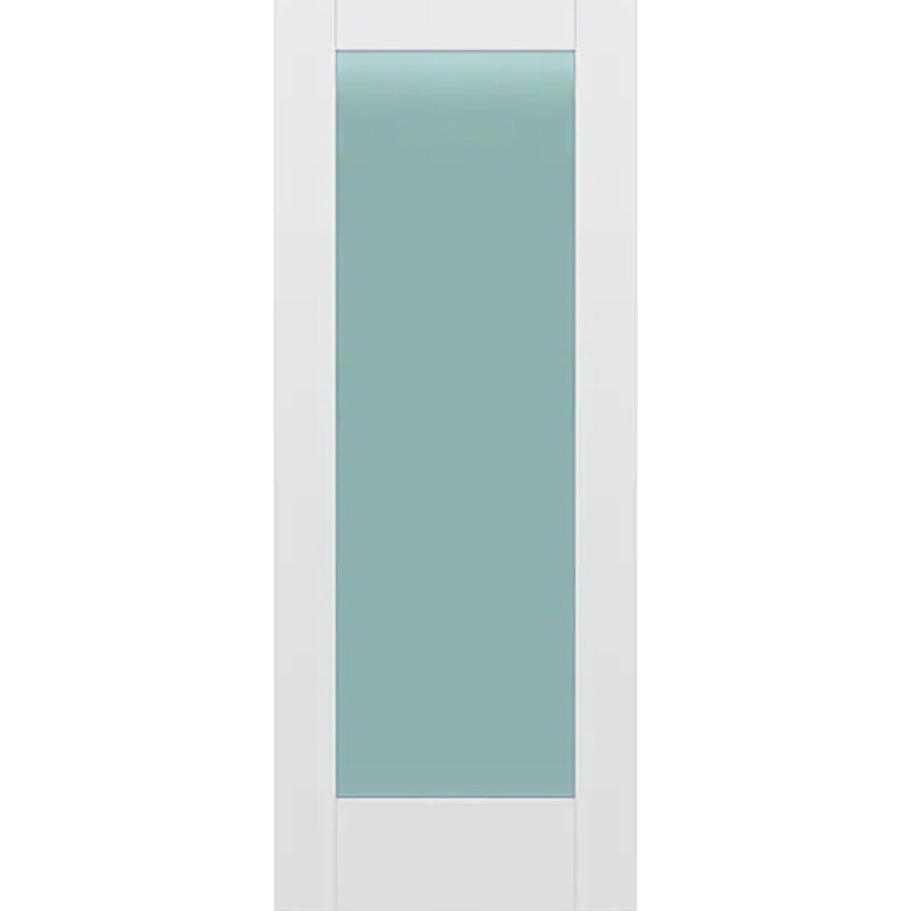 Frosted Glass 32-inch x 80-inch x 1-3/8-inch 1-Panel Interior Door Primed White With Tempered Glass