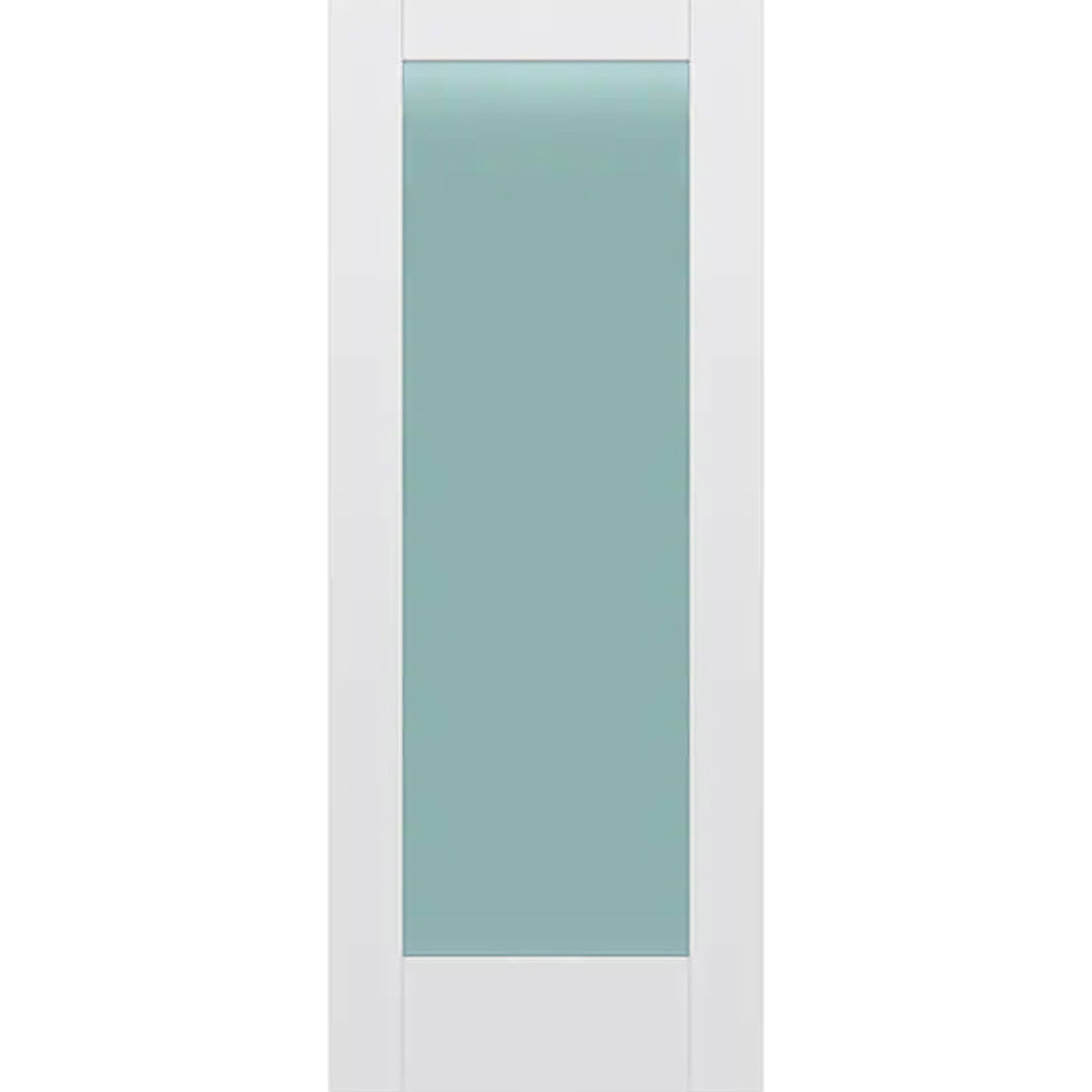 Frosted Glass 32-inch x 80-inch x 1-3/8-inch 1-Panel Interior Door Primed White With Tempered Glass