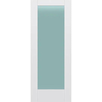 Frosted Glass 32-inch x 80-inch x 1-3/8-inch 1-Panel Interior Door Primed White With Tempered Glass