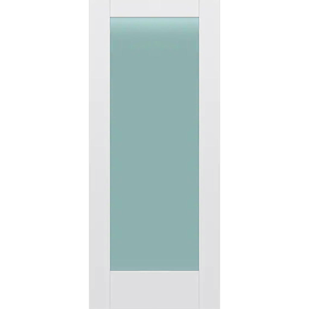 Frosted Glass 34-inch x 80-inch x 1-3/8-inch 1-Panel Interior Door Primed White With Tempered Glass