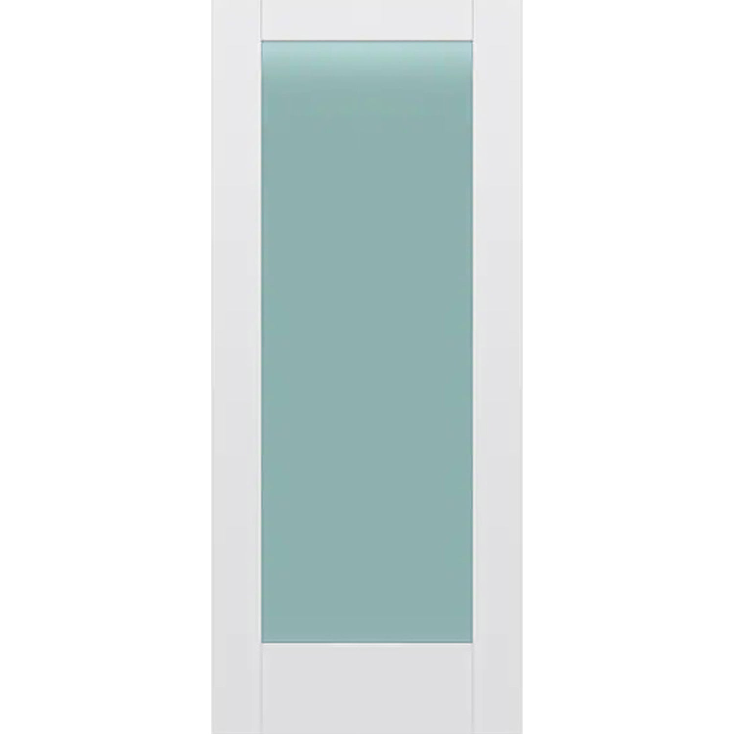 Frosted Glass 34-inch x 80-inch x 1-3/8-inch 1-Panel Interior Door Primed White With Tempered Glass