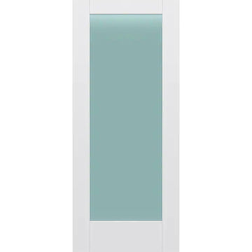 Frosted Glass 34-inch x 80-inch x 1-3/8-inch 1-Panel Interior Door Primed White With Tempered Glass