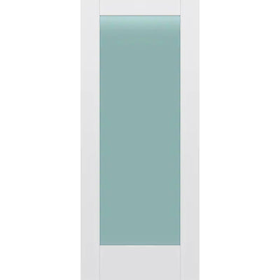 Frosted Glass 34-inch x 80-inch x 1-3/8-inch 1-Panel Interior Door Primed White With Tempered Glass