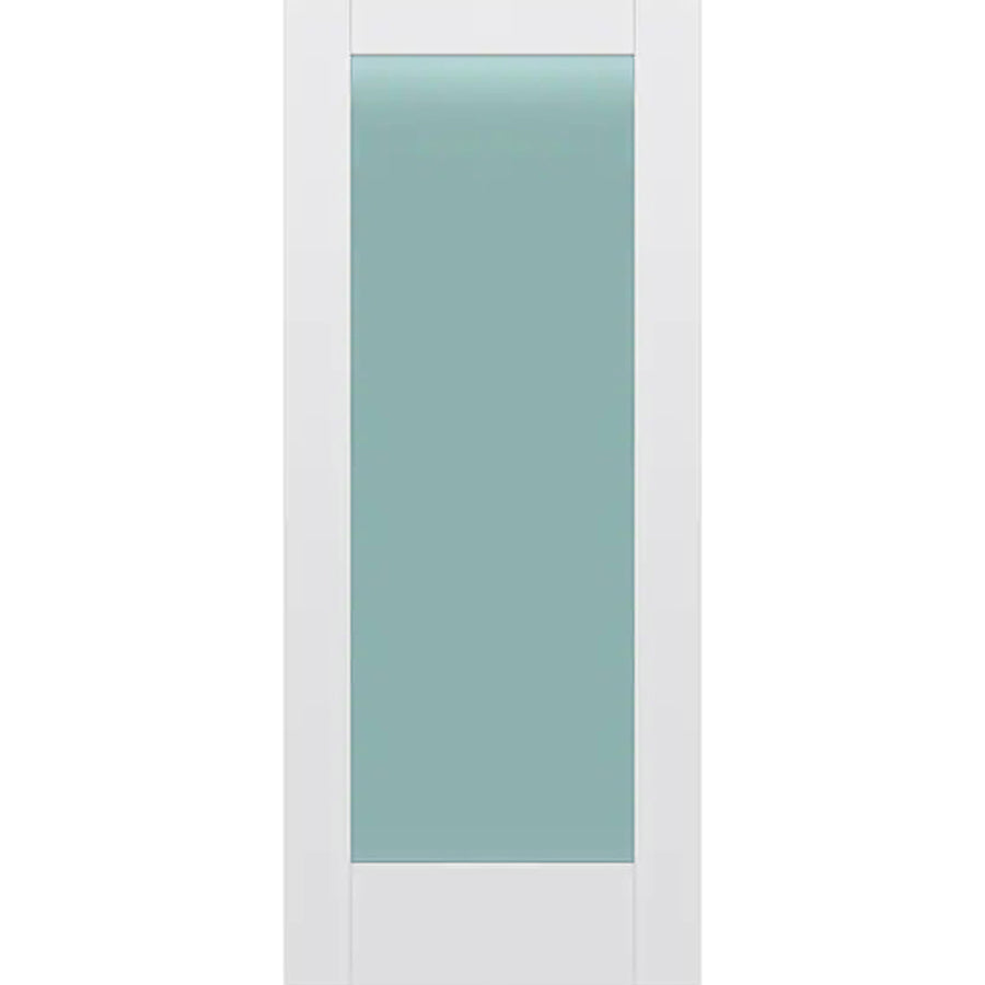 Frosted Glass 34-inch x 80-inch x 1-3/8-inch 1-Panel Interior Door Primed White With Tempered Glass