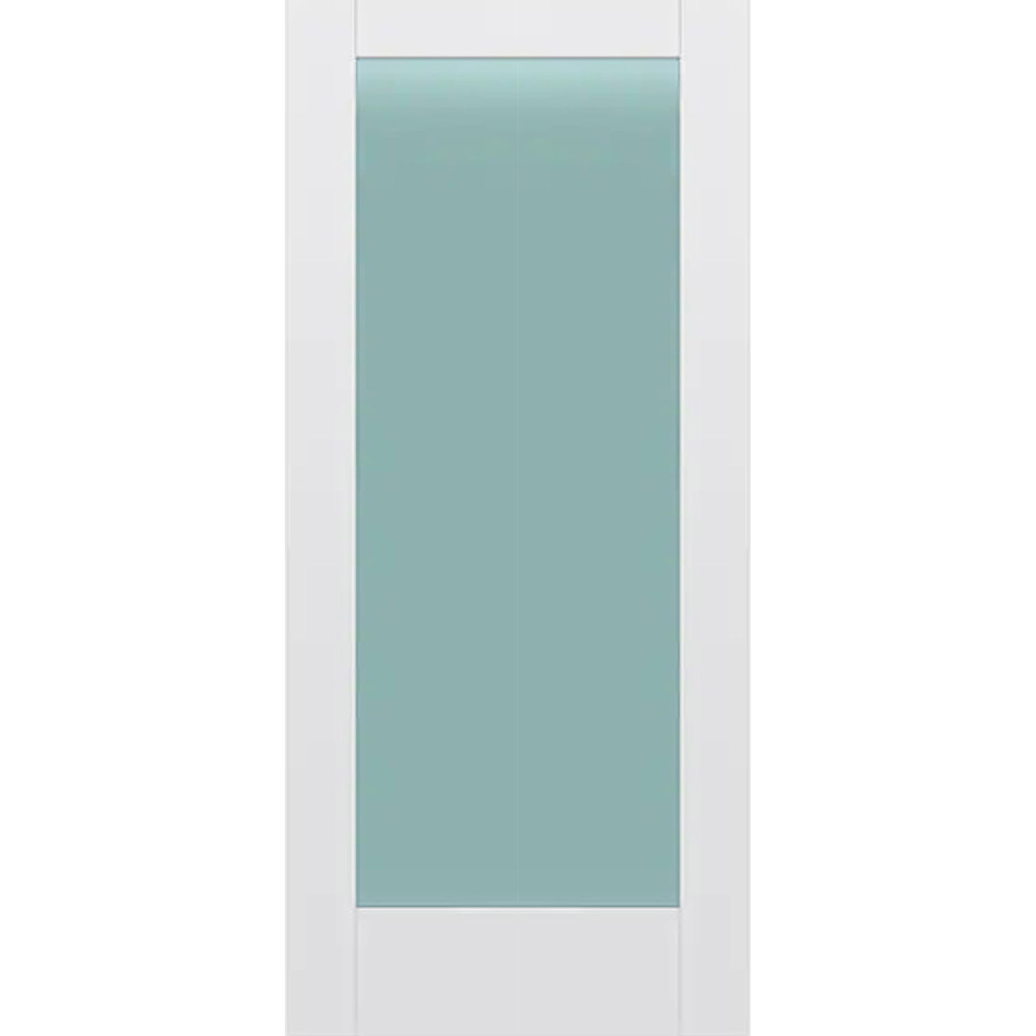 Frosted Glass 36-inch x 80-inch x 1-3/8-inch 1-Panel Interior Door Primed White With Tempered Glass