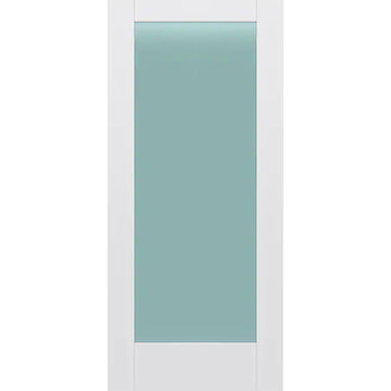 Frosted Glass 36-inch x 80-inch x 1-3/8-inch 1-Panel Interior Door Primed White With Tempered Glass