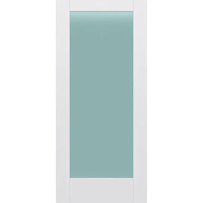Frosted Glass 36-inch x 80-inch x 1-3/8-inch 1-Panel Interior Door Primed White With Tempered Glass