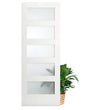 Frosted Glass 36-inch x 80-inch x 1-3/8-inch 5-Panel Interior Door Primed White With Tempered Glass
