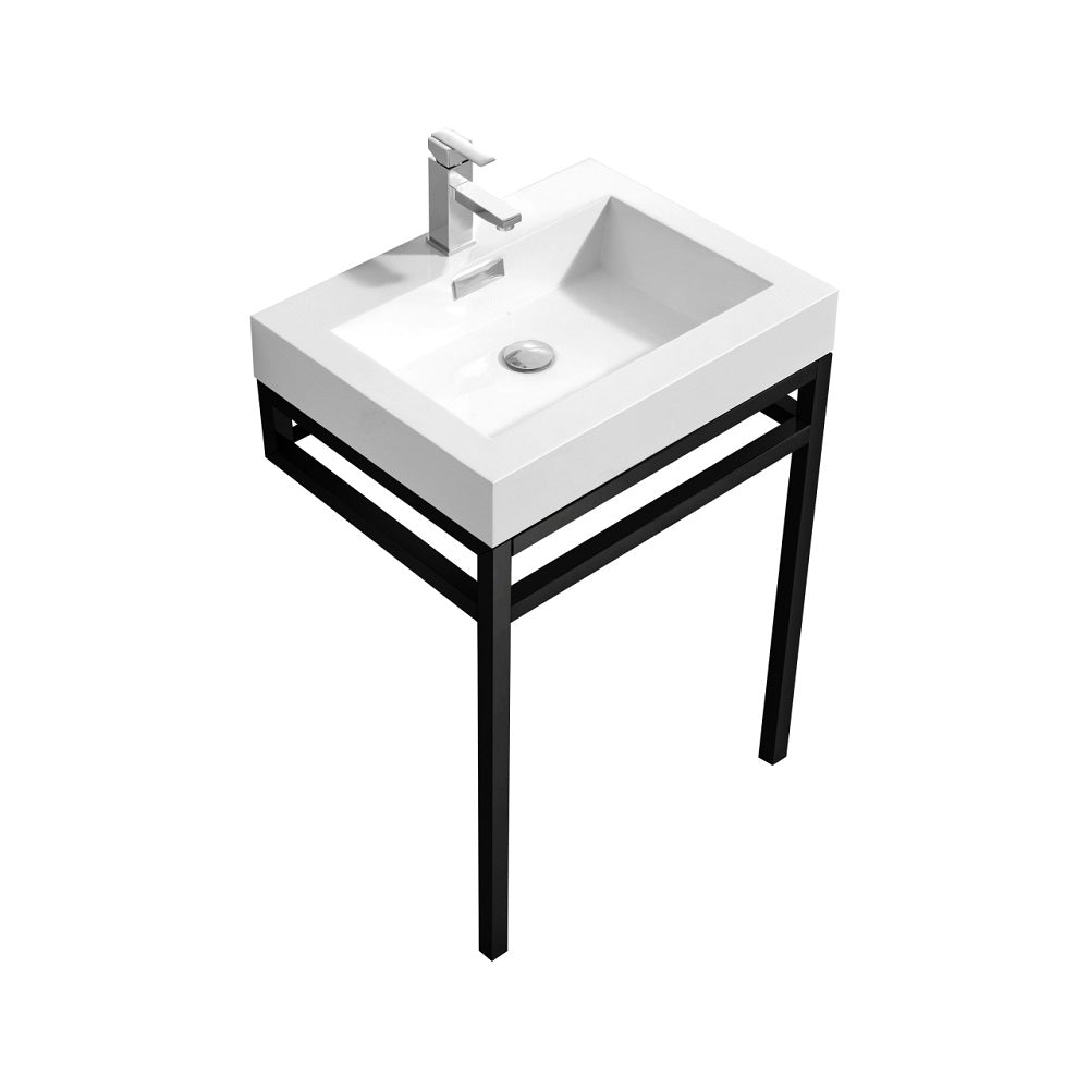 Haus 24" Stainless Steel Console With White Acrylic Sink