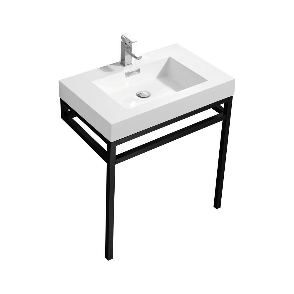 Haus 30" Stainless Steel Console With White Acrylic Sink