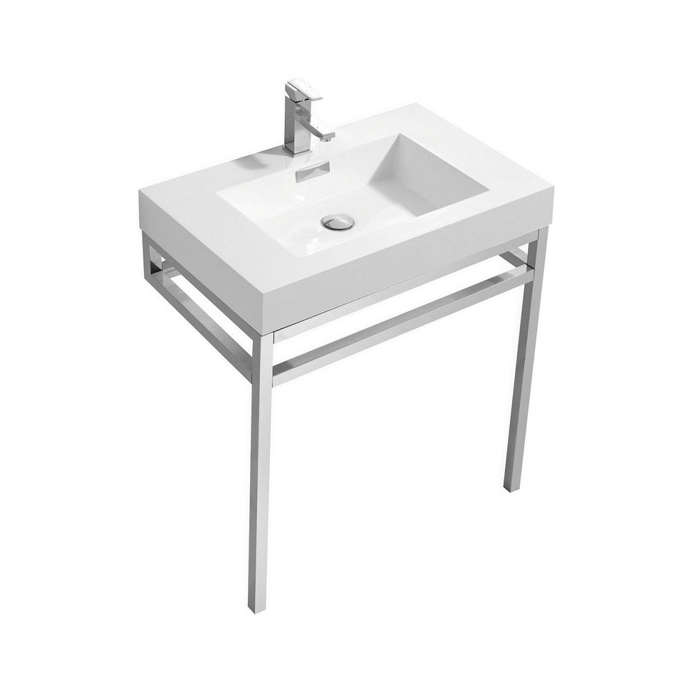 Haus 30" Stainless Steel Console With White Acrylic Sink