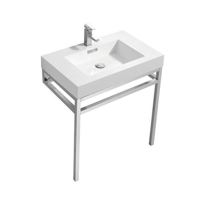 Haus 30" Stainless Steel Console With White Acrylic Sink