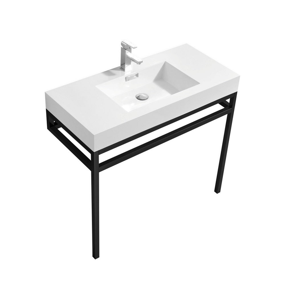 Haus 36" Stainless Steel Console With White Acrylic Sink