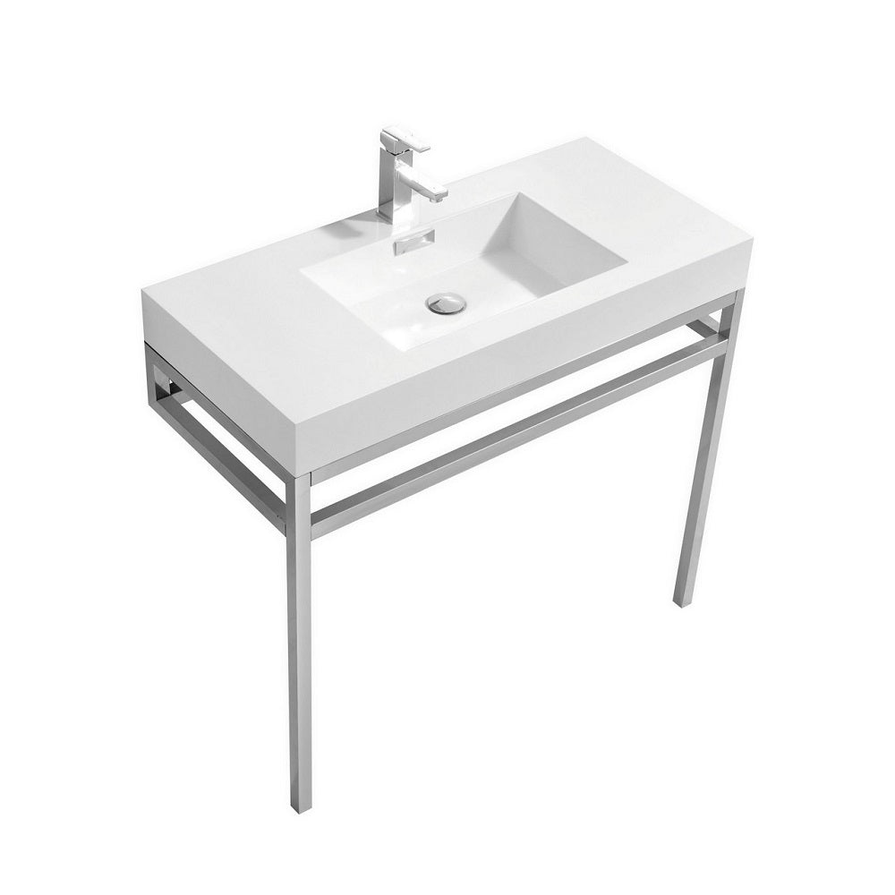 Haus 36" Stainless Steel Console With White Acrylic Sink