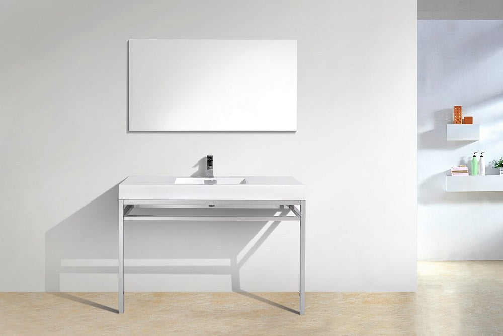 Haus 40" Stainless Steel Console With White Acrylic Sink
