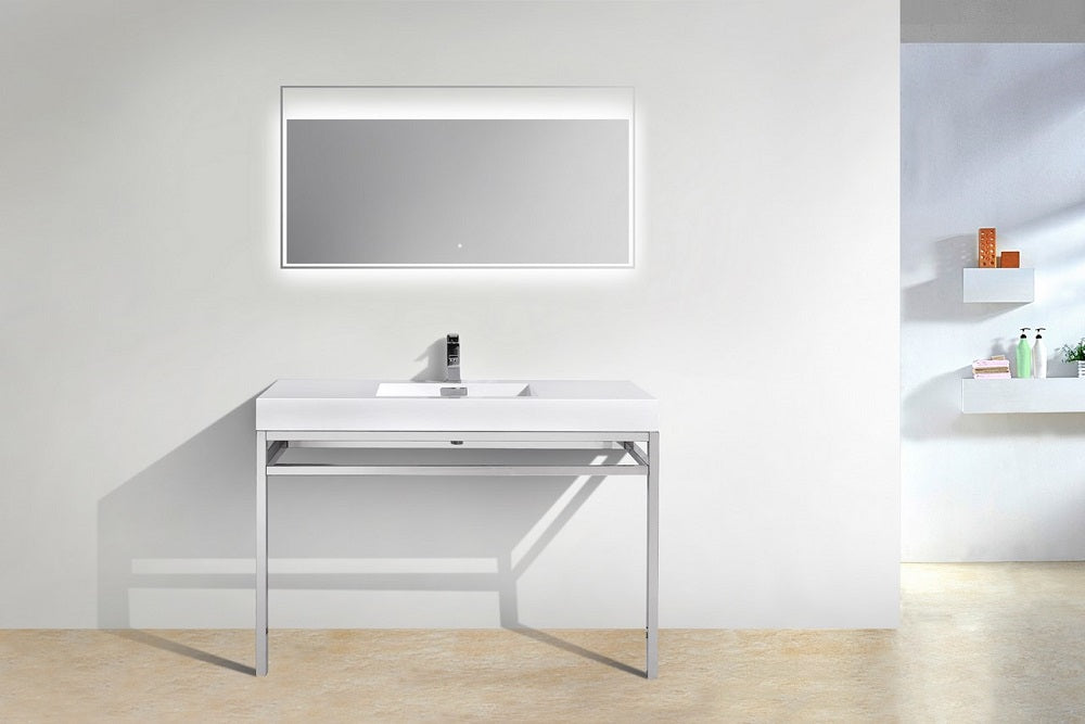 Haus 40" Stainless Steel Console With White Acrylic Sink