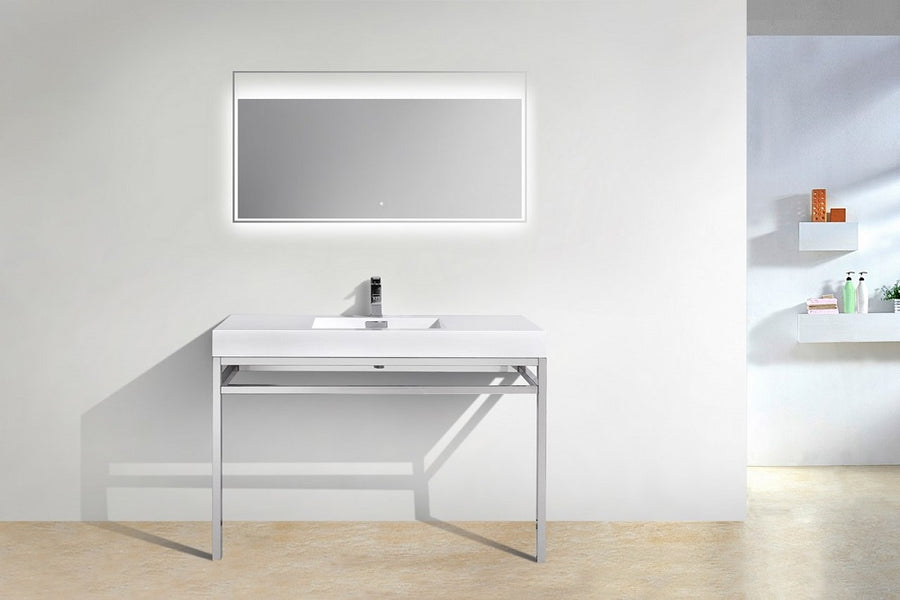 Haus 40" Stainless Steel Console With White Acrylic Sink