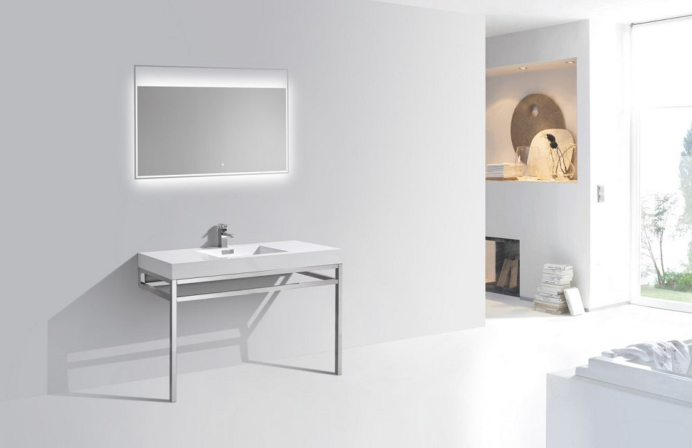 Haus 40" Stainless Steel Console With White Acrylic Sink
