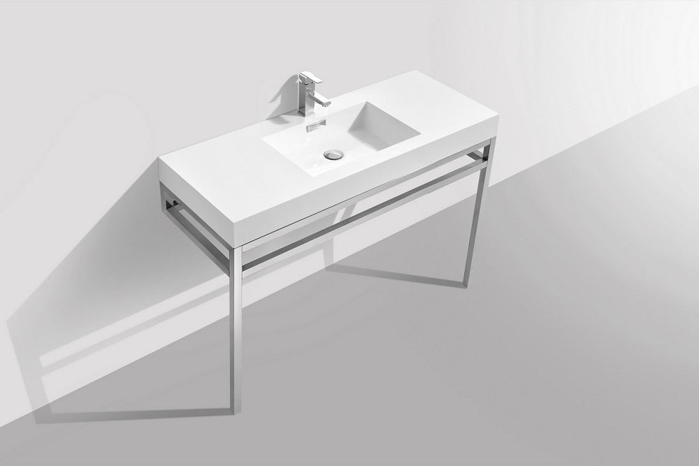 Haus 40" Stainless Steel Console With White Acrylic Sink