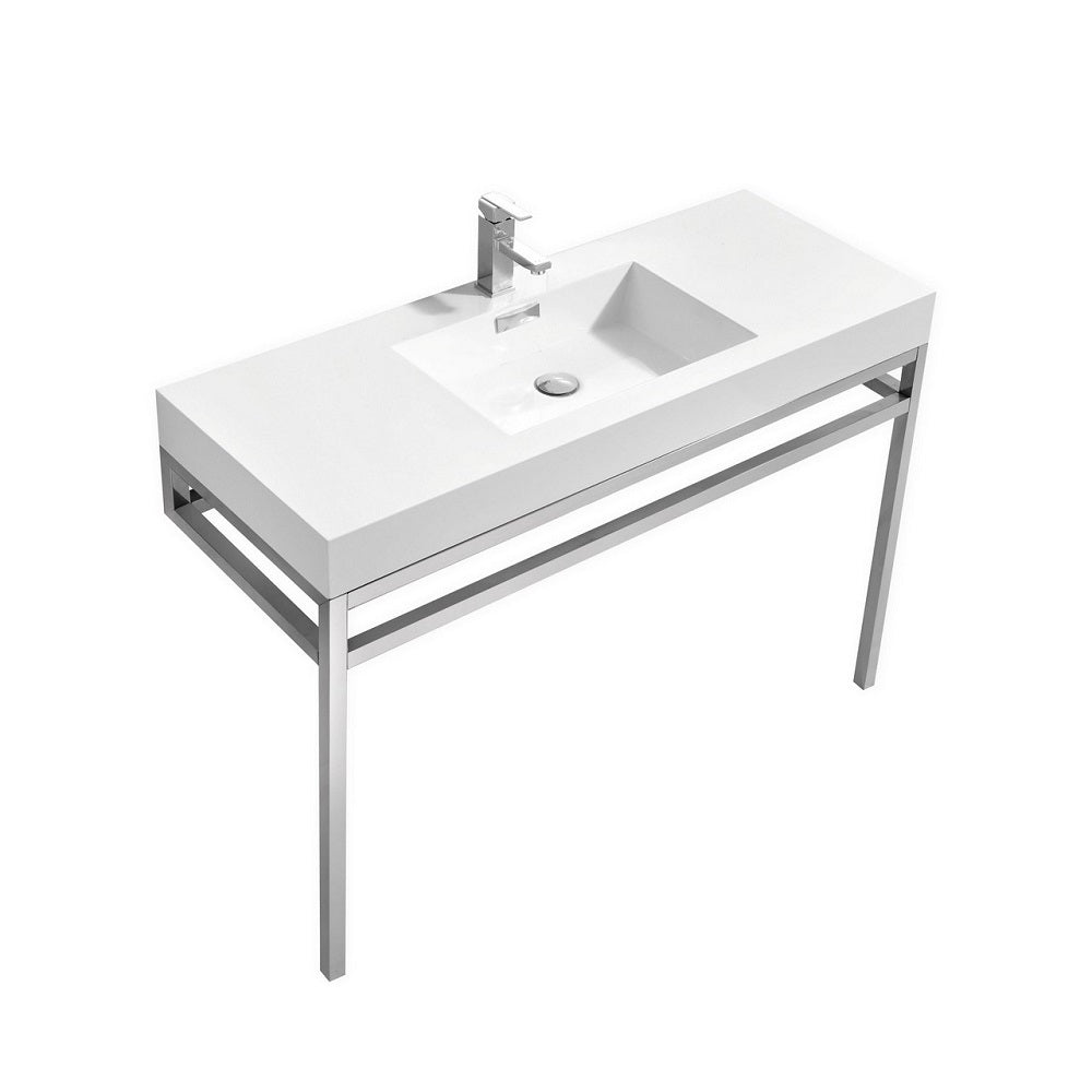 Haus 40" Stainless Steel Console With White Acrylic Sink