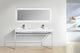 Haus 60" Double Sink Stainless Steel Console With White Acrylic Sink