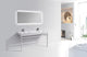 Haus 60" Double Sink Stainless Steel Console With White Acrylic Sink