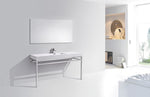 Haus 60" Single Sink Stainless Steel Console With White Acrylic Sink