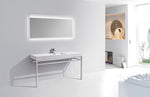 Haus 60" Single Sink Stainless Steel Console With White Acrylic Sink