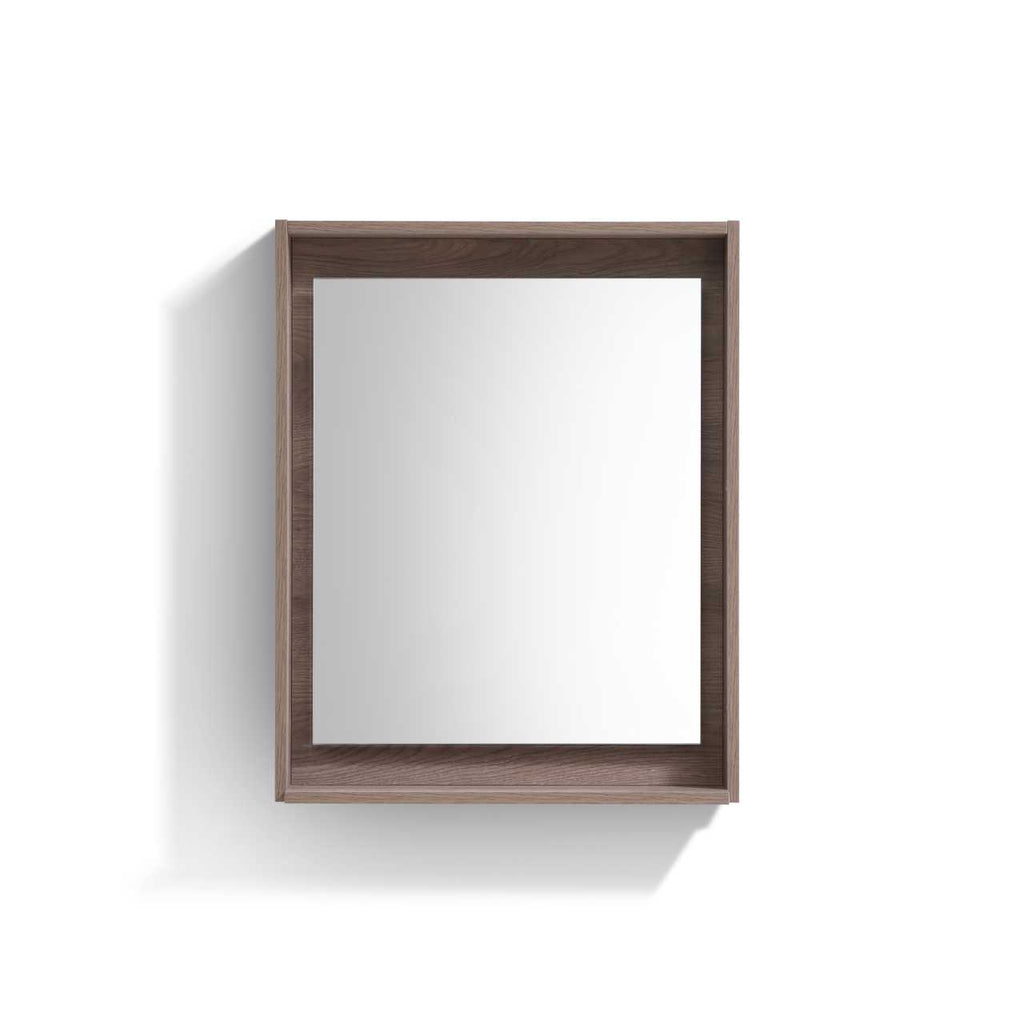 Bosco 24″ Framed Mirror With Shelve – Butternut Finish