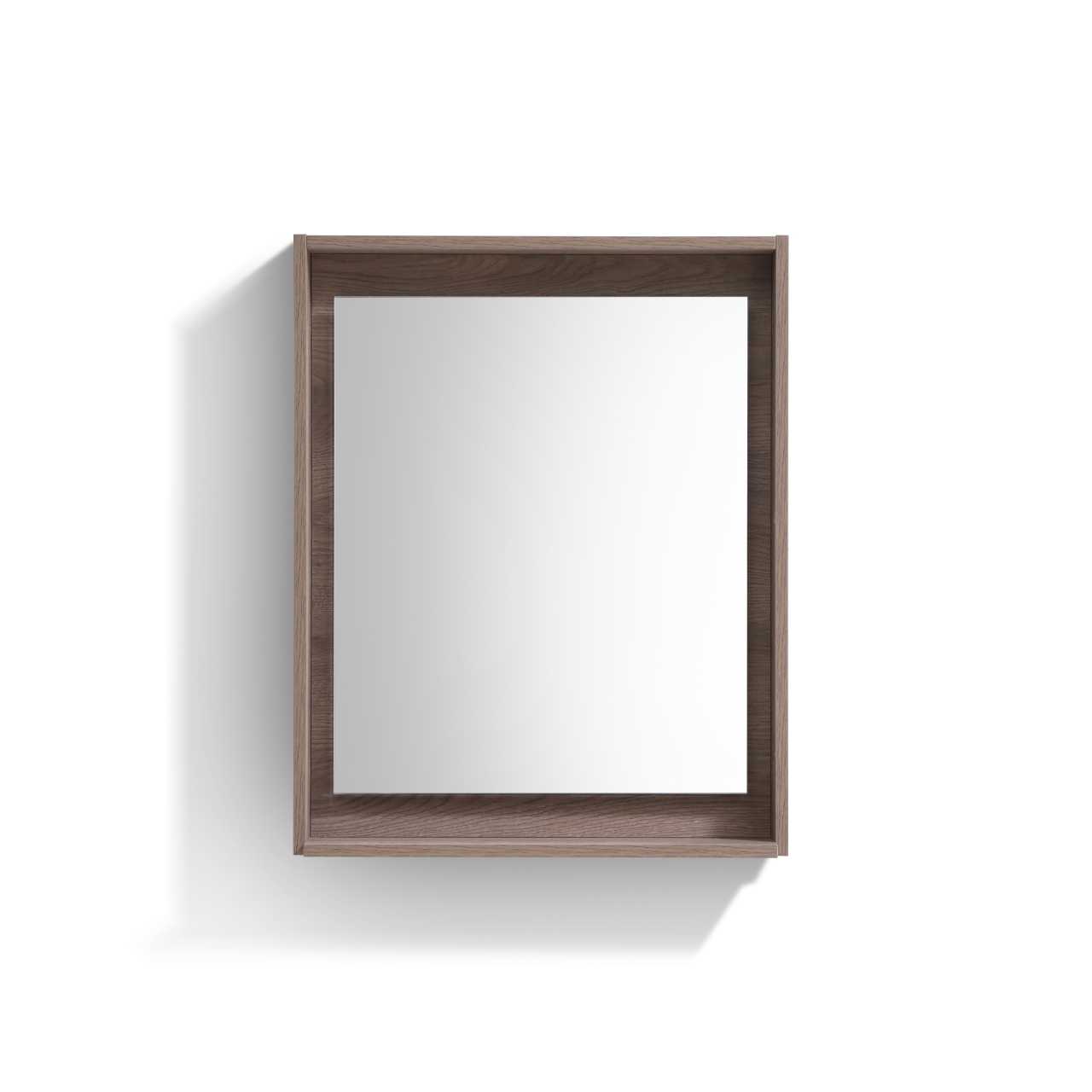 Bosco 24″ Framed Mirror With Shelve – Butternut Finish