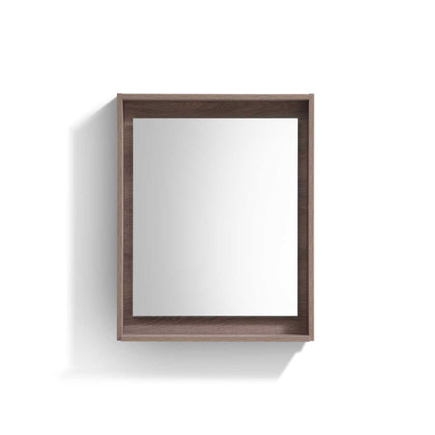 Bosco 24″ Framed Mirror With Shelve – Butternut Finish