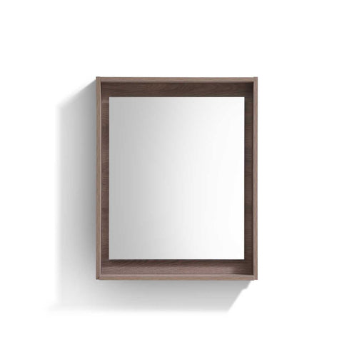 Bosco 24″ Framed Mirror With Shelve – Butternut Finish
