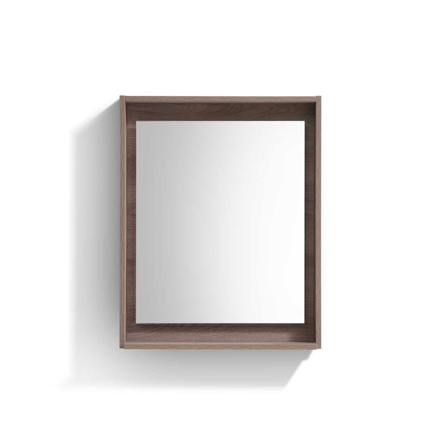 Bosco 24″ Framed Mirror With Shelve – Butternut Finish