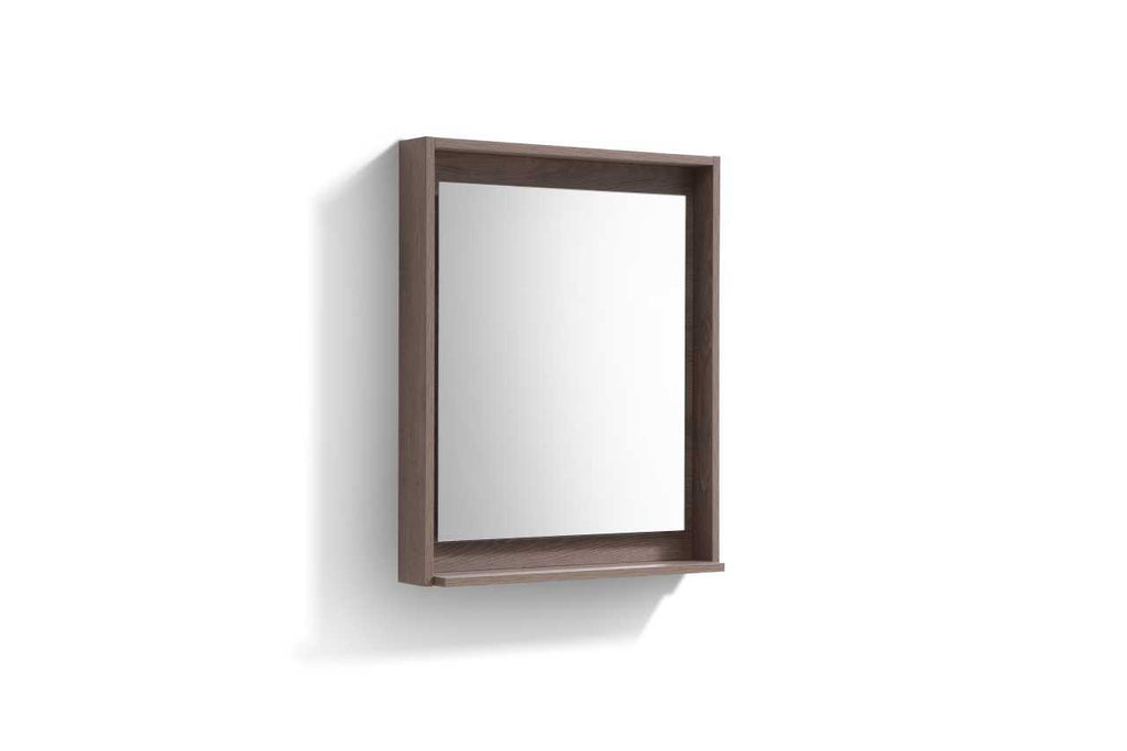 Bosco 24″ Framed Mirror With Shelve – Butternut Finish
