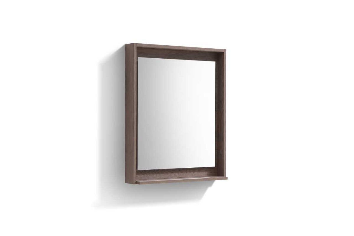 Bosco 24″ Framed Mirror With Shelve – Butternut Finish