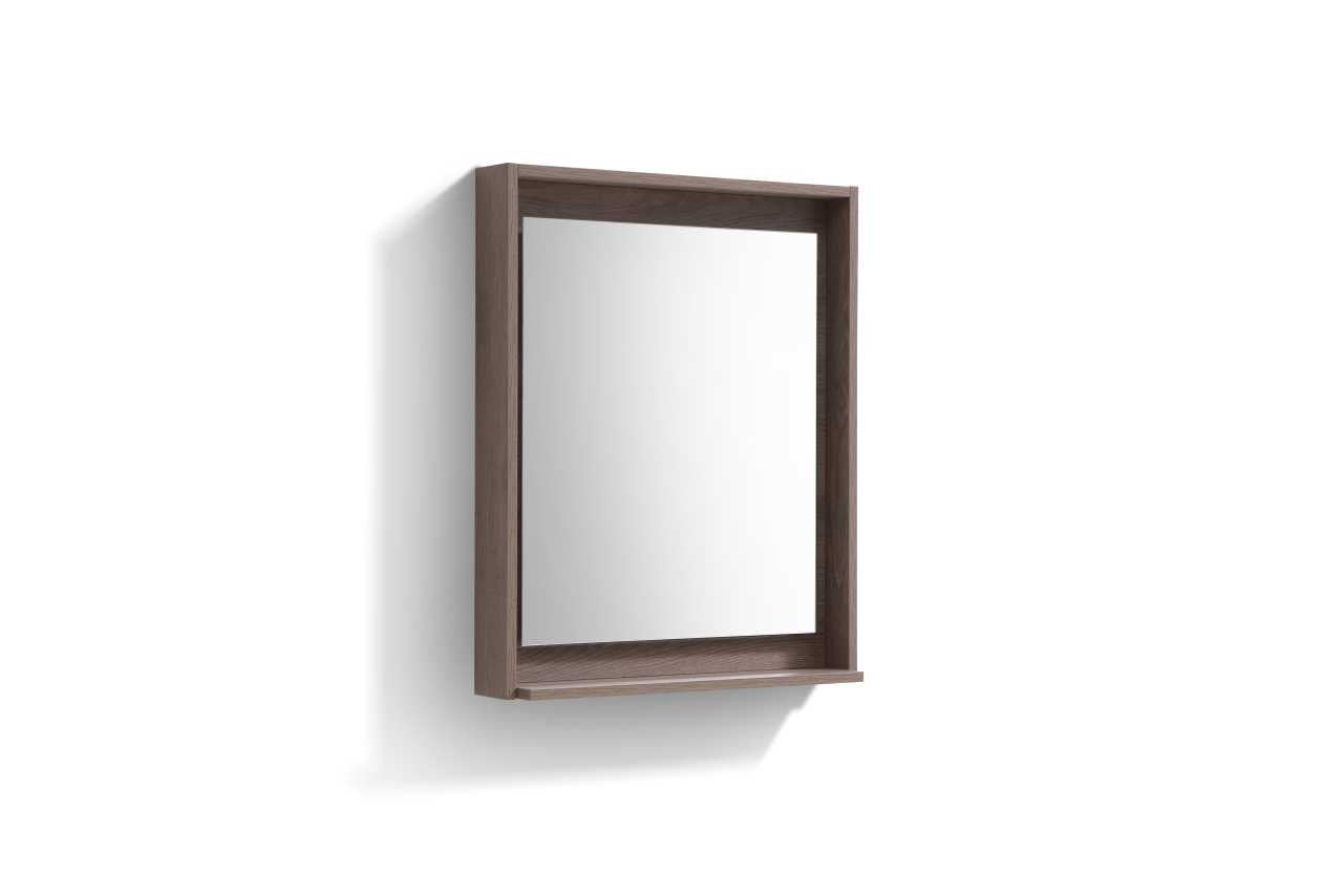 Bosco 24″ Framed Mirror With Shelve – Butternut Finish