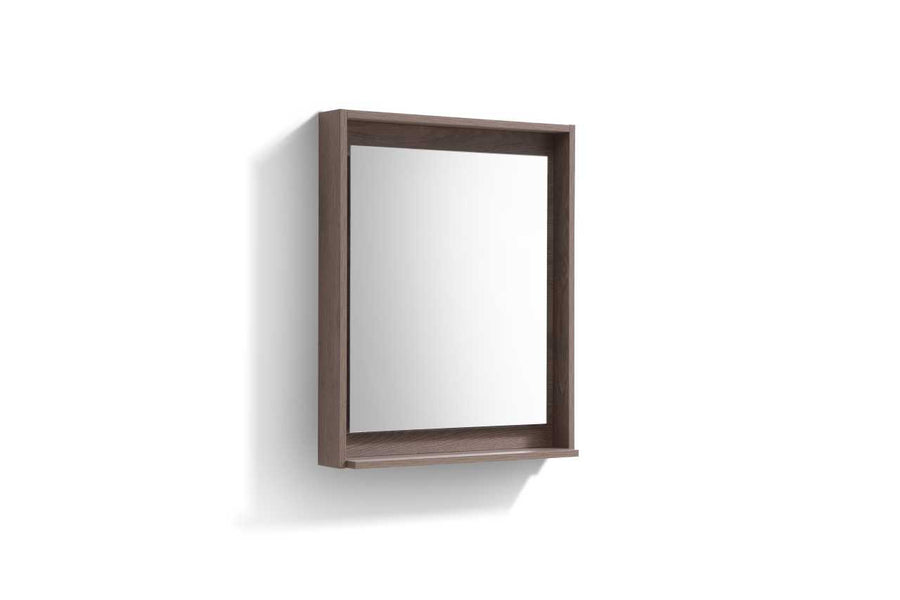 Bosco 24″ Framed Mirror With Shelve – Butternut Finish